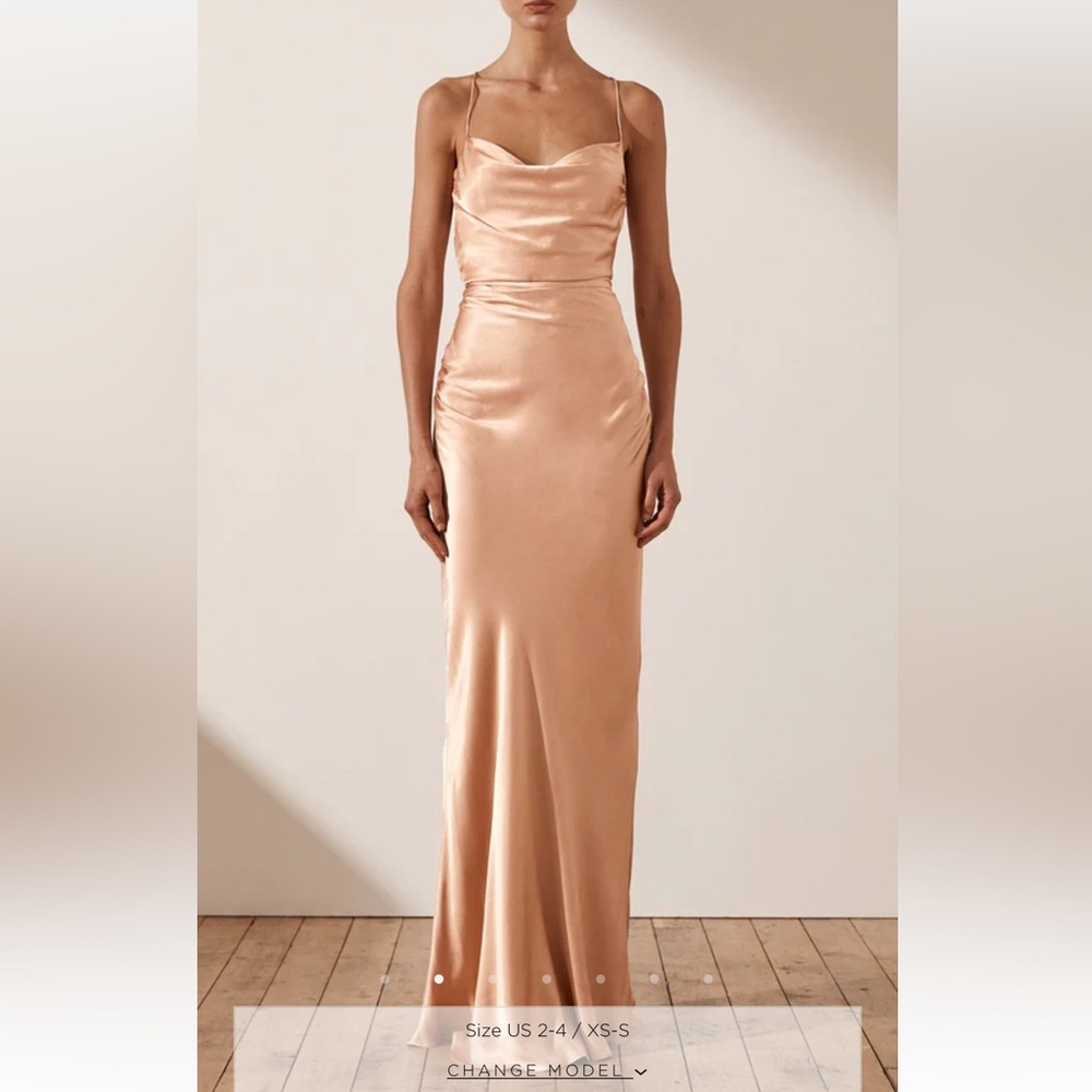 SHONA JOY LA LUNE LACE BACK MAXI DRESS - DESERT ROSE